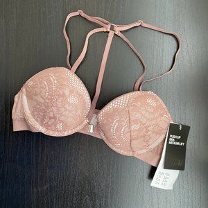 NWT H&M Racerback Pink Lace Pushup Bra Size: 32A